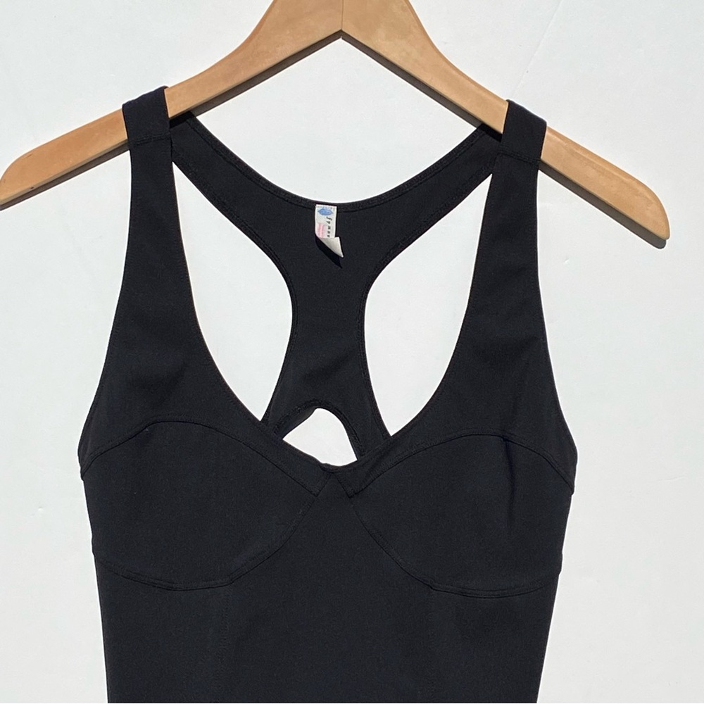 FREE PEOPLE MOVEMENT Black Open back thong BodySuit/Leotard Size large - Picture 3 of 6